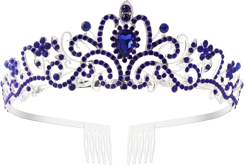 Princess Crown for Women, Crystal Queen Tiaras for Girls Bridal Hair Accessories Gifts for Birthday Wedding Prom, Bridal Party, Pageant, Halloween Christmas Costume